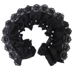 Colletto decorativo in chiffon con perline da donna, fiori, colletto finto con scialle a collo alto pieghevole