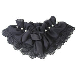 Colletto decorativo in chiffon con perline da donna, fiori, colletto finto con scialle a collo alto pieghevole