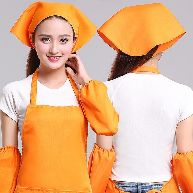 Cameriere Uomo e Donna Cucina Lavoro Turbante Cappello Triangolo Sciarpa Cappello da cuoco, Adjustable