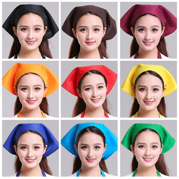 Cameriere Uomo e Donna Cucina Lavoro Turbante Cappello Triangolo Sciarpa Cappello da cuoco, Adjustable