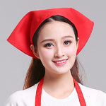 Cameriere Uomo e Donna Cucina Lavoro Turbante Cappello Triangolo Sciarpa Cappello da cuoco, Adjustable