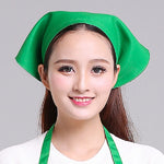 Cameriere Uomo e Donna Cucina Lavoro Turbante Cappello Triangolo Sciarpa Cappello da cuoco, Adjustable