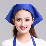 Cameriere Uomo e Donna Cucina Lavoro Turbante Cappello Triangolo Sciarpa Cappello da cuoco, Adjustable