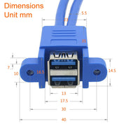 Cavo di prolunga USB 3.0 doppio da 20 pin per scheda madre con cavo deflettore per l'orecchio, Blue
