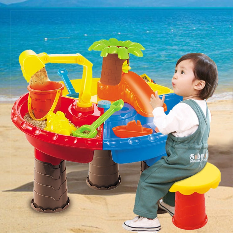Set di giocattoli da tavolo per spiaggia sabbiosa all'aperto per bambini, Beach Table(Tree and Round Table), Beach Table(Dolphin and Round Table), Beach Table(Tree and Square Table), Beach Table(Dolphin and Square Table)
