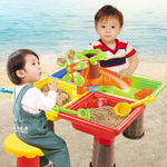 Set di giocattoli da tavolo per spiaggia sabbiosa all'aperto per bambini, Beach Table(Tree and Round Table), Beach Table(Dolphin and Round Table), Beach Table(Tree and Square Table), Beach Table(Dolphin and Square Table)