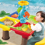 Set di giocattoli da tavolo per spiaggia sabbiosa all'aperto per bambini, Beach Table(Tree and Round Table), Beach Table(Dolphin and Round Table), Beach Table(Tree and Square Table), Beach Table(Dolphin and Square Table)