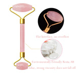 Rullo per massaggio a doppia testa Cristallo rosa naturale Quarzo Pietra di giada Anticellulite Rughe Strumento per la bellezza del corpo del viso