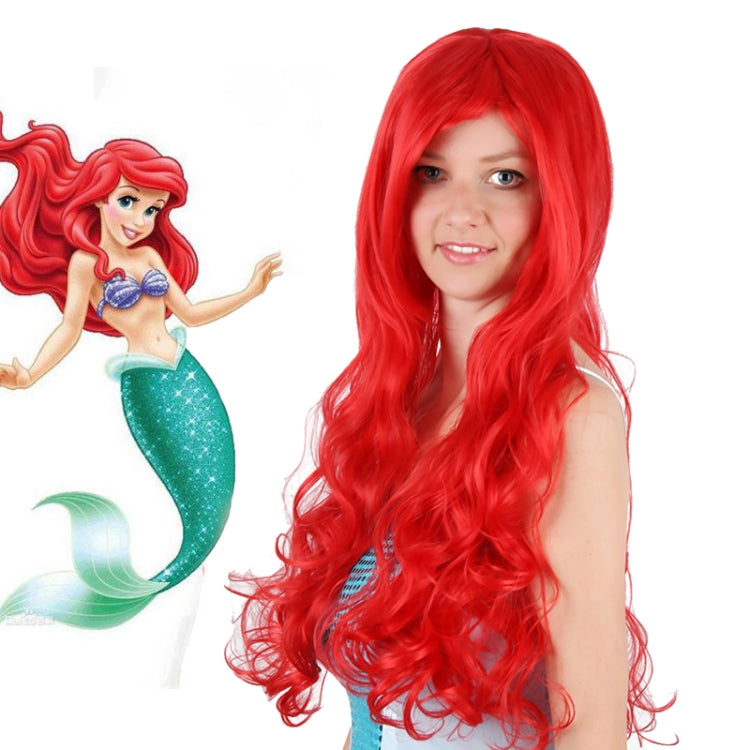 Anime La Sirenetta Principessa Ariel Parrucca Cosplay Parrucca di Halloween Party Stage Capelli ricci rossi sintetici