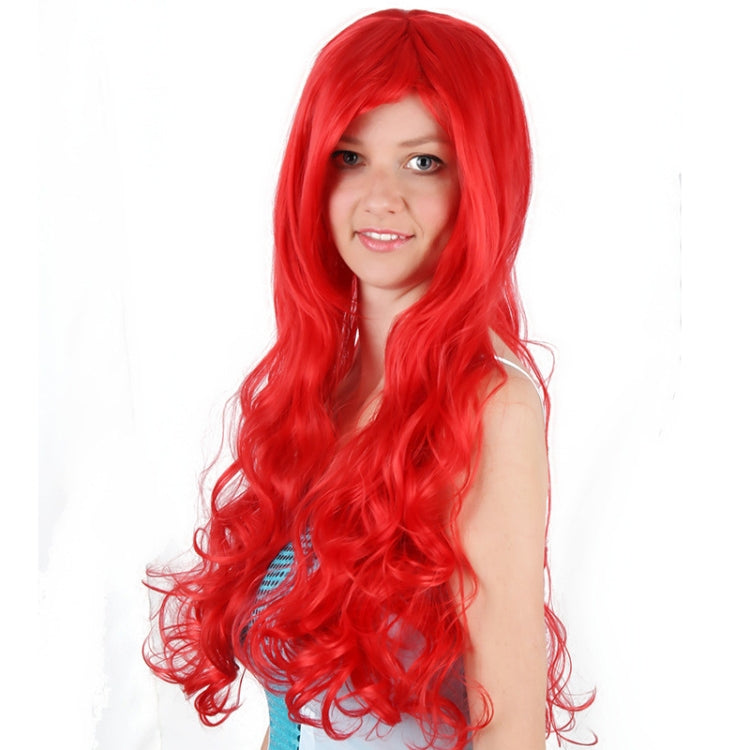 Anime La Sirenetta Principessa Ariel Parrucca Cosplay Parrucca di Halloween Party Stage Capelli ricci rossi sintetici