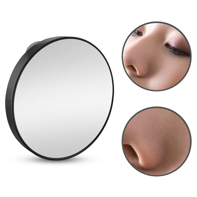 Specchio rotondo con ingrandimento piccolo con specchio per trucco a ventosa Specchio per trucco con ingrandimento da 8,8 cm, Black Ten Times, Black Five Times
