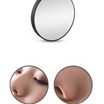 Specchio rotondo con ingrandimento piccolo con specchio per trucco a ventosa Specchio per trucco con ingrandimento da 8,8 cm, Black Ten Times, Black Five Times