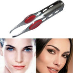 3 pezzi LED con clip per sopracciglia leggera Pinzette per sopracciglia Pinze per sopracciglia a quattro fori Clip per sopracciglia di bellezza Strumento di bellezza in acciaio inossidabile