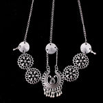 Argento vintage nappa gioielli per capelli moneta in metallo fascia lunga testa punk catena pezzo copricapo sulla fronte