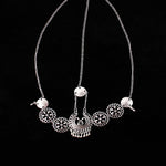 Argento vintage nappa gioielli per capelli moneta in metallo fascia lunga testa punk catena pezzo copricapo sulla fronte