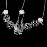 Argento vintage nappa gioielli per capelli moneta in metallo fascia lunga testa punk catena pezzo copricapo sulla fronte