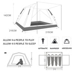 Tenda da campeggio automatica antipioggia per 3-4 persone