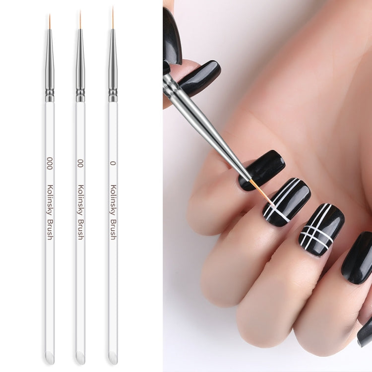 3 pennelli per nail art, cristalli acrilici, con rivestimento sottile, penna da disegno, strisce per pittura, strumenti per manicure con fiori