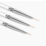 Set 3 pennelli per nail art con setole sottili