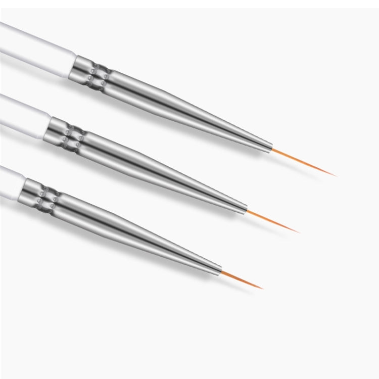 Set 3 pennelli per nail art con setole sottili