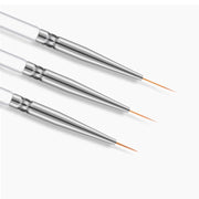 3 pennelli per nail art, cristalli acrilici, con rivestimento sottile, penna da disegno, strisce per pittura, strumenti per manicure con fiori