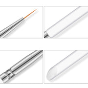 3 pennelli per nail art, cristalli acrilici, con rivestimento sottile, penna da disegno, strisce per pittura, strumenti per manicure con fiori