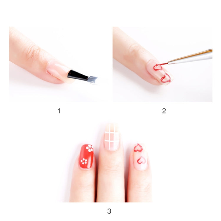 3 pennelli per nail art, cristalli acrilici, con rivestimento sottile, penna da disegno, strisce per pittura, strumenti per manicure con fiori