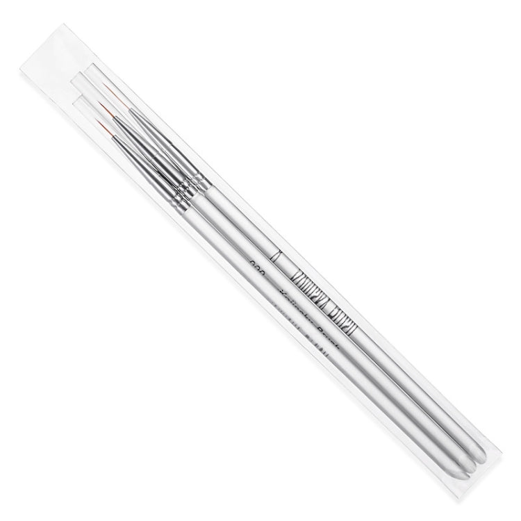 Set 3 pennelli per nail art con setole sottili