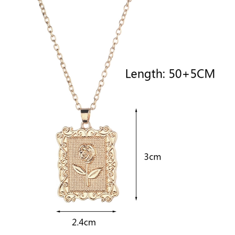 Collana geometrica con rosa quadrata e catena clavicola