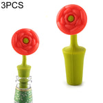 Tappo per vino in silicone con fiore, 3 pezzi, 3 PCS Rose Stopper, 3 PCS Red Sun Flower Beer Stopper, 3 PCS Leaf Beer Stopper