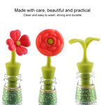 Tappo per vino in silicone con fiore, 3 pezzi, 3 PCS Rose Stopper, 3 PCS Red Sun Flower Beer Stopper, 3 PCS Leaf Beer Stopper