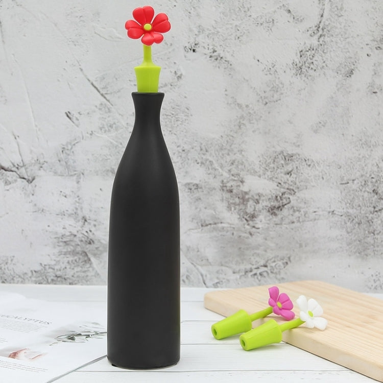 Tappo per vino in silicone con fiore, 3 pezzi, 3 PCS Rose Stopper, 3 PCS Red Sun Flower Beer Stopper, 3 PCS Leaf Beer Stopper