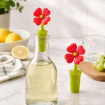 Tappo per vino in silicone con fiore, 3 pezzi, 3 PCS Rose Stopper, 3 PCS Red Sun Flower Beer Stopper, 3 PCS Leaf Beer Stopper