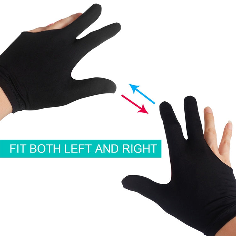 10 pz/set Spandex Snooker Stecca da biliardo Guanto da biliardo Mano sinistra aperto Tre dita Accessorio da biliardo