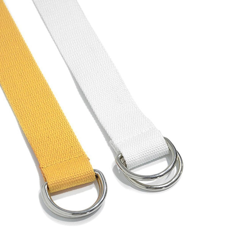 2 pezzi Cinture in tela unisex Cinture a doppio anello con fibbia Cinture in vita Cintura casual solida, 105 x 3.2cm