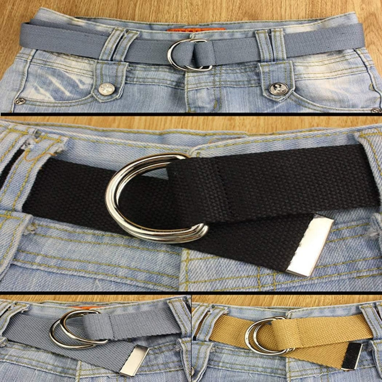 2 pezzi Cinture in tela unisex Cinture a doppio anello con fibbia Cinture in vita Cintura casual solida, 105 x 3.2cm