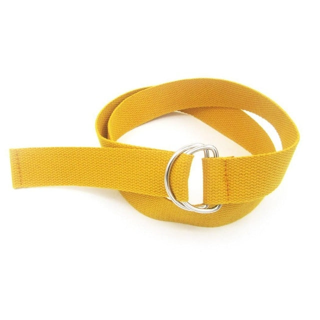 2 pezzi Cinture in tela unisex Cinture a doppio anello con fibbia Cinture in vita Cintura casual solida, 105 x 3.2cm