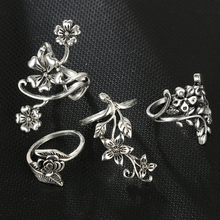 4 pezzi/set anelli antichi con fiori di rosa in stile bohémien vintage per donna
