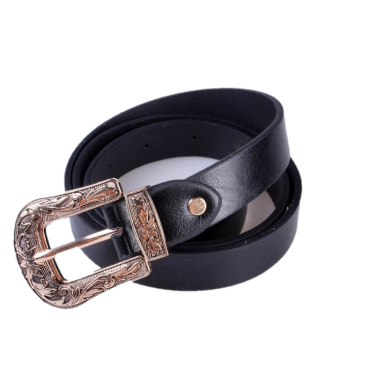 Cintura da donna con fibbia in metallo in vita da cowgirl occidentale in pelle nera Nuovo caldo, Gold single button black bottom, Gold double buckle black bottom, Silver single button black bottom, Silver double buckle black bottom                     ...