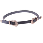 Cintura da donna con fibbia in metallo in vita da cowgirl occidentale in pelle nera Nuovo caldo, Gold single button black bottom, Gold double buckle black bottom, Silver single button black bottom, Silver double buckle black bottom                     ...