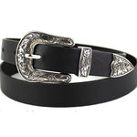 Cintura da donna con fibbia in metallo in vita da cowgirl occidentale in pelle nera Nuovo caldo, Gold single button black bottom, Gold double buckle black bottom, Silver single button black bottom, Silver double buckle black bottom                     ...