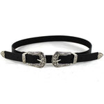 Cintura da donna con fibbia in metallo in vita da cowgirl occidentale in pelle nera Nuovo caldo, Gold single button black bottom, Gold double buckle black bottom, Silver single button black bottom, Silver double buckle black bottom                     ...