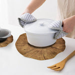 2 pezzi di tovagliette in legno per stoviglie, decorazione per tazza da tè a forma di loto, Table Mats 1
