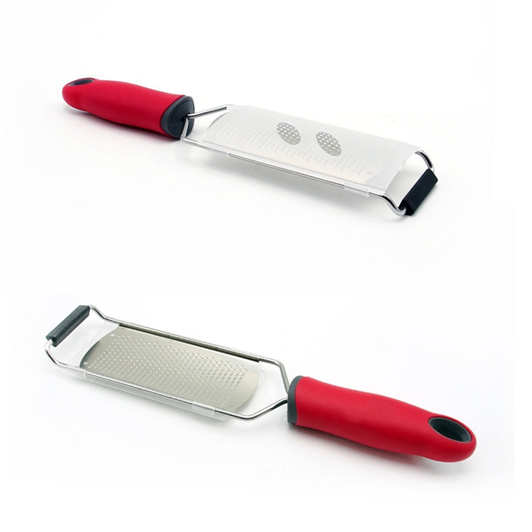 Grattugia per formaggio Lama in acciaio inossidabile Affettatrice per formaggio Grattugia per limone Pialla per raschiare il cioccolato con copertura protettiva, Cheese Grater (Red), Cheese Grater (Black)