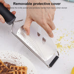 Grattugia per formaggio Lama in acciaio inossidabile Affettatrice per formaggio Grattugia per limone Pialla per raschiare il cioccolato con copertura protettiva, Cheese Grater (Red), Cheese Grater (Black)