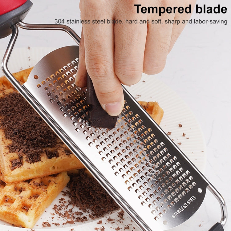 Grattugia per formaggio Lama in acciaio inossidabile Affettatrice per formaggio Grattugia per limone Pialla per raschiare il cioccolato con copertura protettiva, Cheese Grater (Red), Cheese Grater (Black)