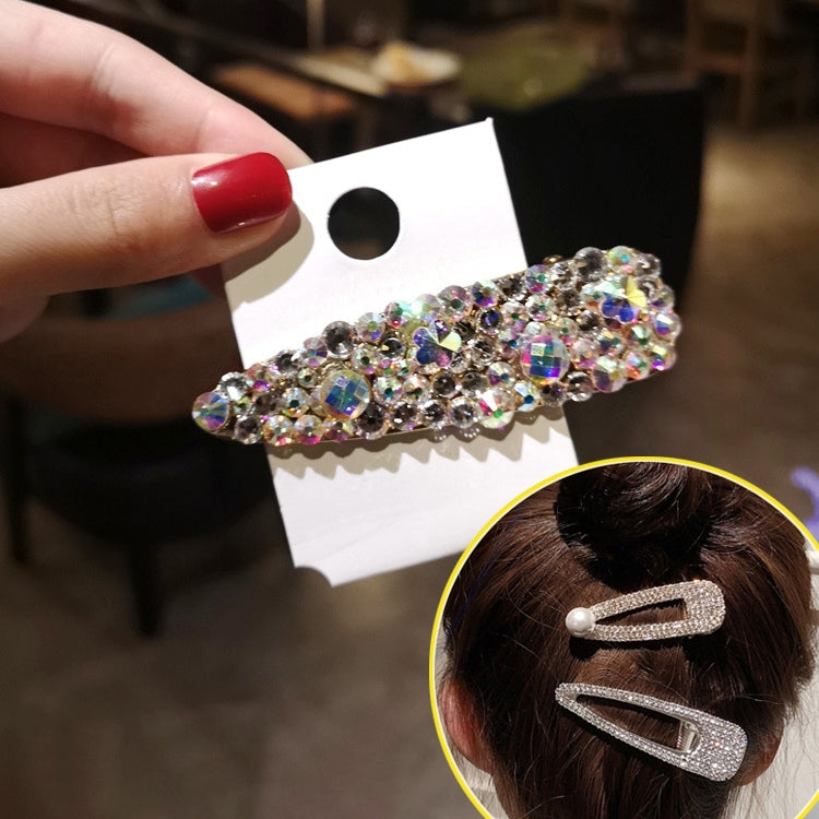 Accessori per capelli barrette da donna eleganti con perle di cristallo di lusso flash alla moda
