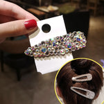 Accessori per capelli barrette da donna eleganti con perle di cristallo di lusso flash alla moda