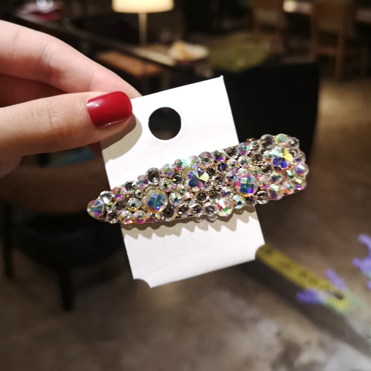 Accessori per capelli barrette da donna eleganti con perle di cristallo di lusso flash alla moda