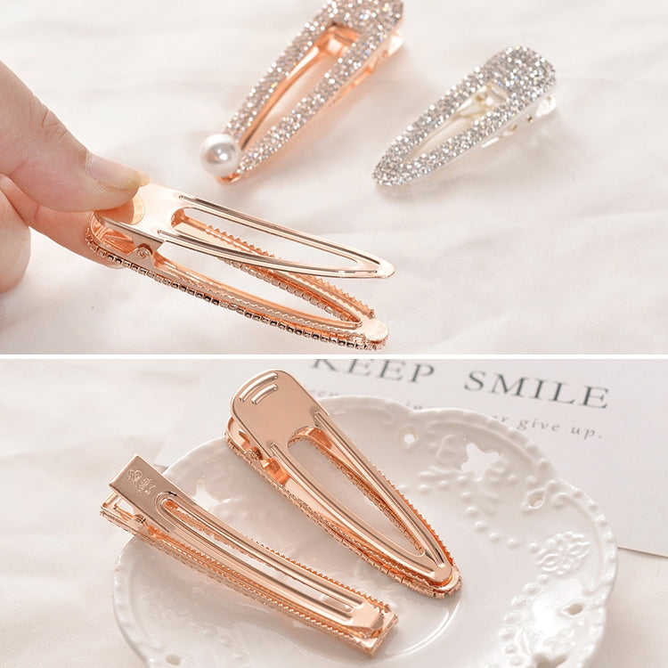 Accessori per capelli barrette da donna eleganti con perle di cristallo di lusso flash alla moda